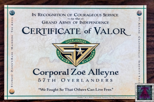 Certificate Of Valor Zoe