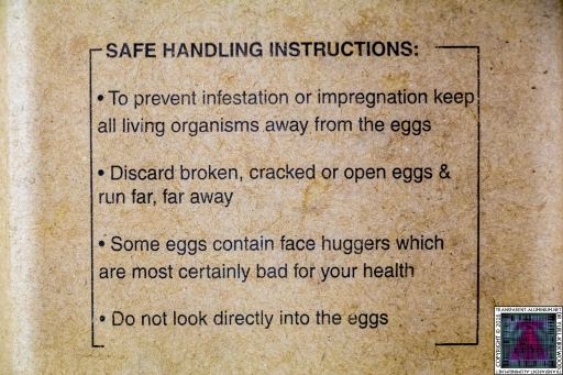 Aliens Eggs Disclaimer