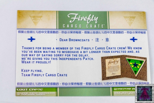 Firefly Cargo Crate Letter