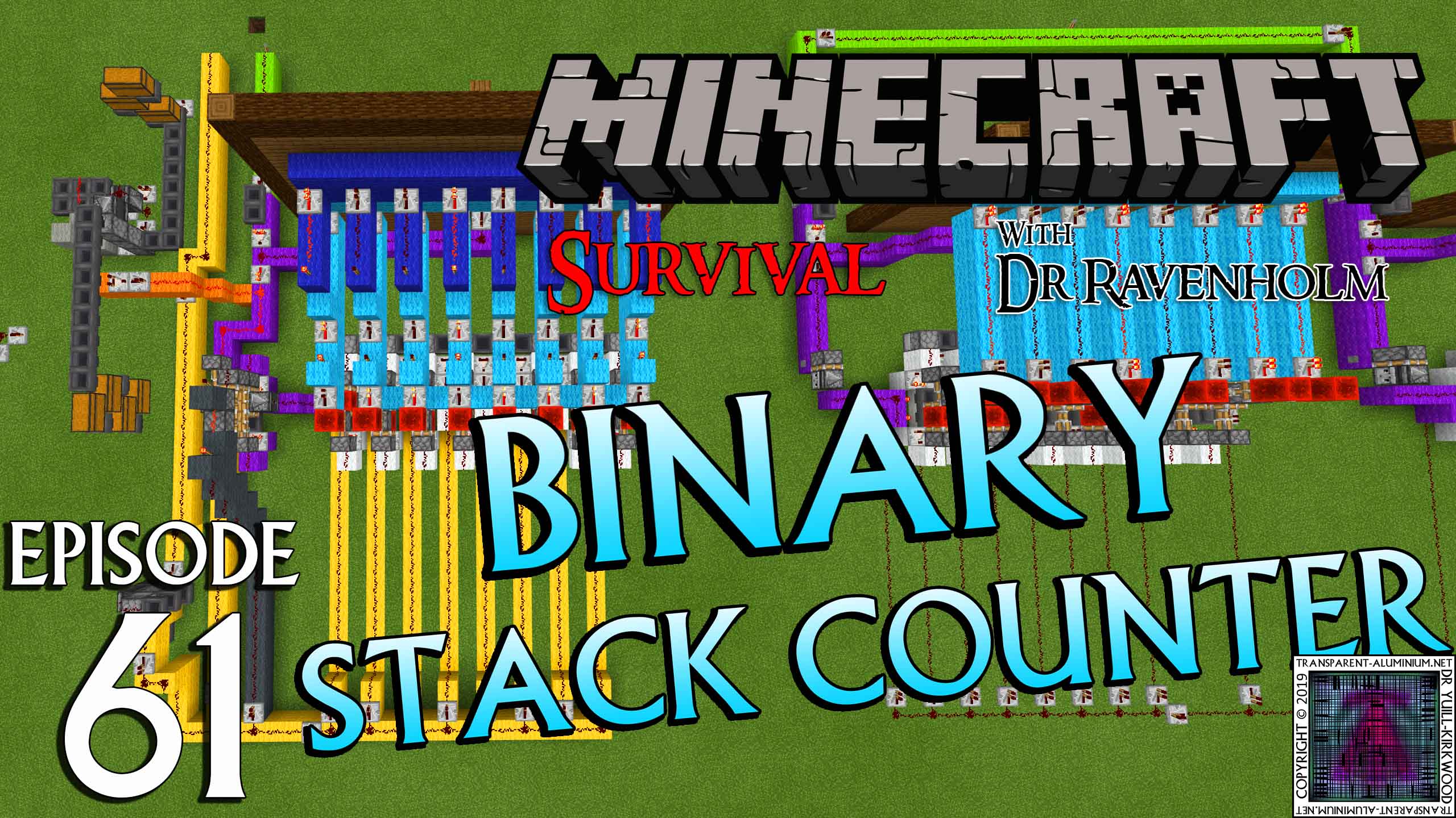 Minecraft Survival Episode 61 Redstone Binary Stack Counter Transparent Aluminium Net